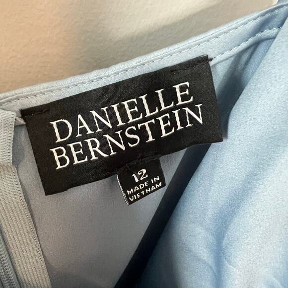Danielle Bernstein NEW Blue Satin Slip Dress Size 12 90s - Picture 3 of 15